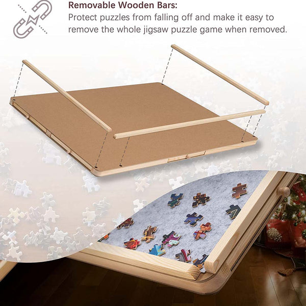 Jigsaw Puzzle Table with 6 Color Drawers for Puzzles Up to 1500