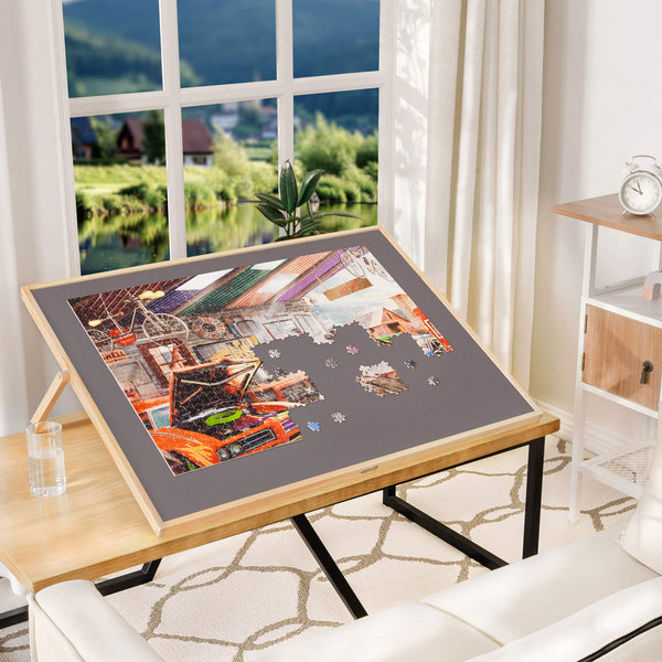 Lavievert 2 in 1 Reversible and Height Adjustable Wooden Jigsaw Puzzle  Board, Puzzle Plateau/Easel for Adults, Large Portable Tilting Puzzle Table