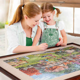 Jigsaw Puzzle Table with Cover for Up to 1500 Pieces, Enclosed with 4 Wheels