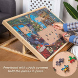 Wooden Adjustable Jigsaw Puzzle Board with Cover for Puzzles Up to 1000 Pieces