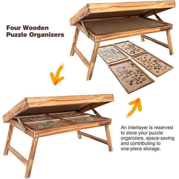 Great Choice Products Adjustable Jigsaw Puzzle Board With 4 Sorting Trays &  Cover, 6-Tilting-Angle