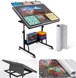Tektalk 1500 Piece Felt Jigsaw Puzzle Table with Felt Cover & 5 Sorting Trays/Drawers