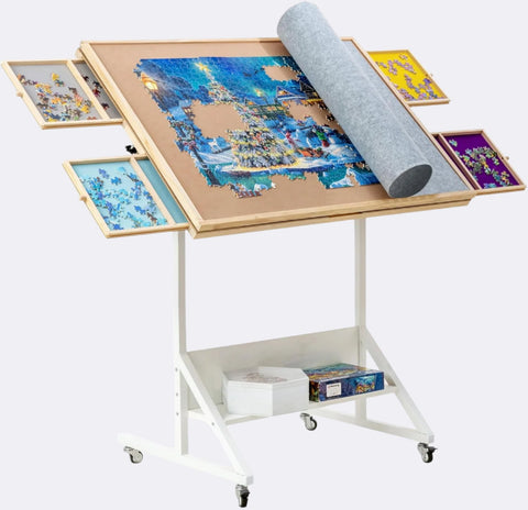 2-in-1 Tilting & Rotating Jigsaw Puzzle Table with Tilt Angle & Height Adjustments 1500 Piece