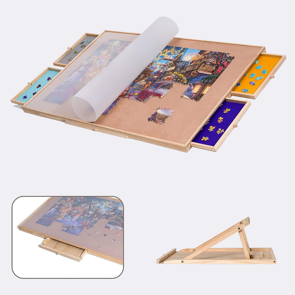 Wooden Easel Adjustable Puzzle Board to 1000 Pieces Non-Slip Surface –  jigsawdepot