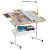 Tektalk Jigsaw Puzzle Table with LED Light, Angle & Height Adjustable Puzzle Board for Up to 1500 Pieces