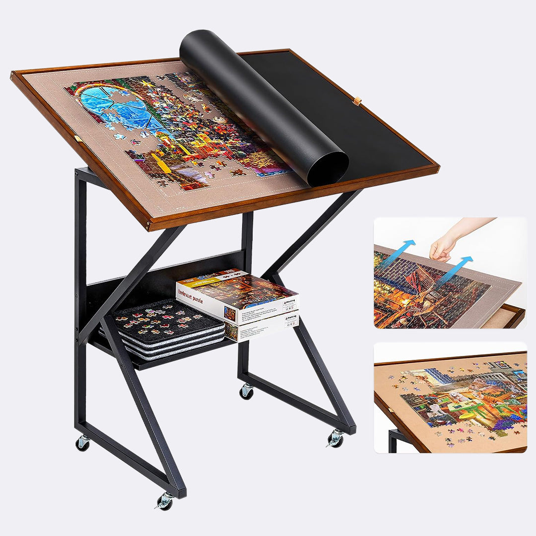 Adjustable Puzzle Table With Storage Drawers – Tilting Board With ...