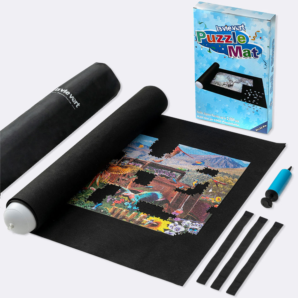 Puzzle Roll Up Mat Up for 2000 Pieces with Drawstring Closure Storage Bag & Hand Pump