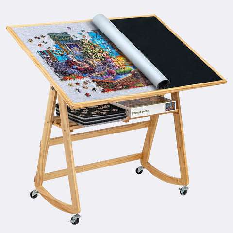 Jigsaw Puzzle Table Puzzle Board with Cover Puzzle Easel Tilting Table with  H