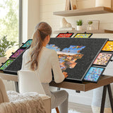 Lightweight & Portable Tilting Puzzle Board with 8 Drawers & Built-in Stands 2000 Piece