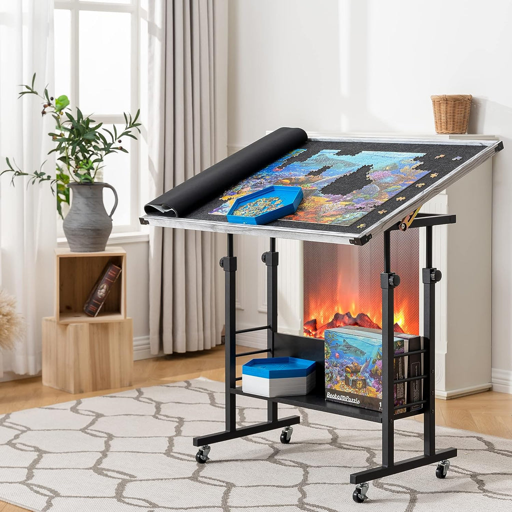 Tavolo Per Puzzle 1500 Pezzi In Legno Con 4 Cassetti E Piano Inclinabile – Ergonomico, Antiscivolo, Leggero, Per Adulti
