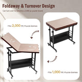 Tektalk 2000 Piece Foldable Puzzle Table with Height Adjustment,  2 Felt Cover & 8 Sorting Trays/Drawers