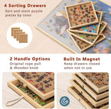 1000 Piece Tilting Wooden Puzzle Board with 4 Drawers & Cover