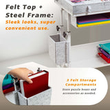 Foldable Felt Jigsaw Puzzle Board Table with 2 Cover & 8 Sorting Trays/Drawers 2000 Piece - Light Gray