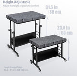 2000 Piece Foldable Felt Jigsaw Puzzle Board with Height Adjustment & Felt Cover & 8 Sorting Drawers - Dark Gray