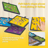 Jigsaw Puzzle Table with Adjustable Stand/Bracket, Lightweight Felt Puzzle Board with Cover & 4 Sorting Drawers 1000 Pieces