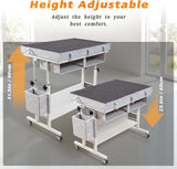 Foldable Felt Jigsaw Puzzle Board Table with 2 Cover & 8 Sorting Trays/Drawers 2000 Piece - Light Gray