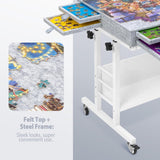 2000 Piece Foldable Felt Jigsaw Puzzle Board Puzzle Table with 2 Felt Cover & 8 Sorting Trays/Drawers - Light Gray