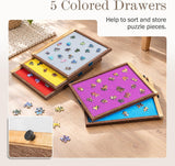 1500 Pieces Jigsaw Puzzle Table with 5 Drawers & Cover