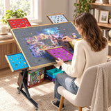 1500 Pieces Jigsaw Puzzle Table with 5 Drawers & Cover