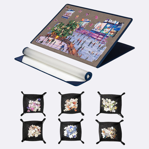 Foldable Puzzle Board with Dustproof Cover for Puzzle 1000 Pieces