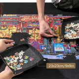 Jigsaw Puzzle Roll-up Mat with 6 Felt Sorting Trays for 2000 Pieces