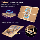 Rotating Jigsaw Puzzle Board with 4 Colorful Drawers for 1500 Pieces Puzzle