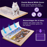 Rotating Jigsaw Puzzle Board with 4 Colorful Drawers for 1500 Pieces Puzzle