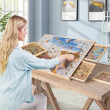 Tilting Jigsaw Puzzle Board with 4 Drawers for 1000 Pieces Puzzle