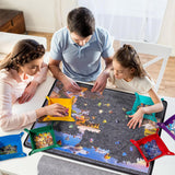 Portable Folding Jigsaw Puzzle Board with Few Cover and 6 Sorting Trays for 1000 Piece Puzzles