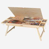 Puzzle Table Puzzle Board with Wooden Protective Cover for Puzzles Up to 1000 Pieces