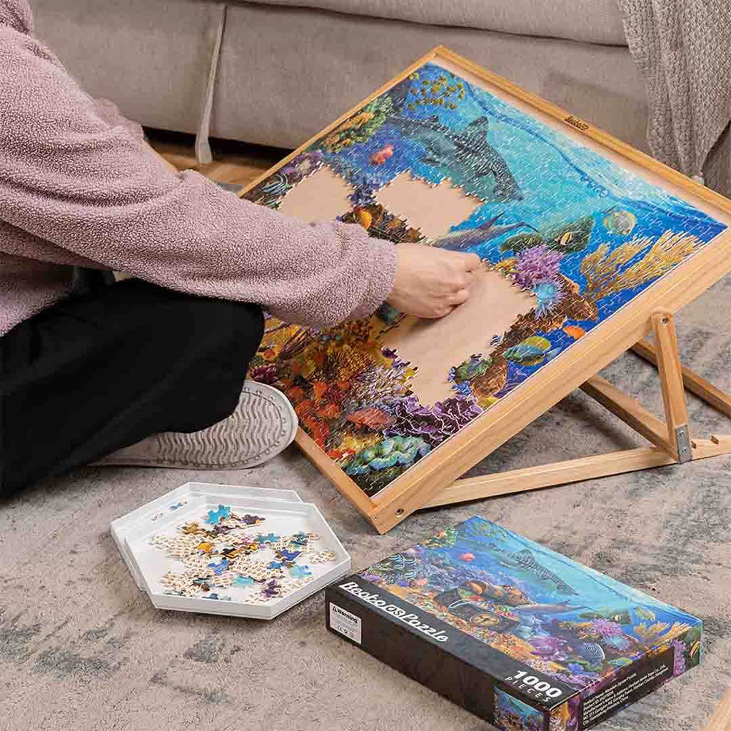 Verstelbare puzzeltafel met 2 lades kopen Verstelbare puzzeltafel met 2 lades kopen