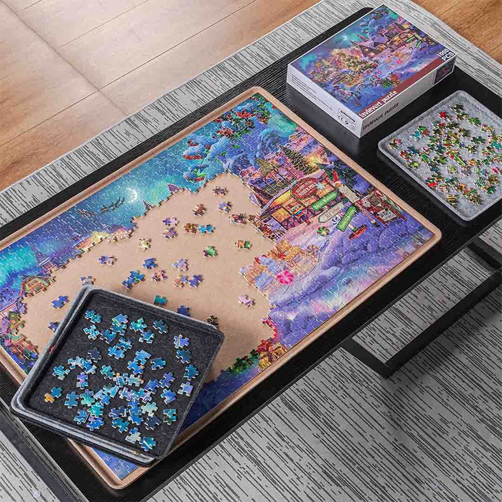 Jigsaw Puzzle Board with 6 Sorting Trays & Cover for Puzzles Up to 100 –  jigsawdepot