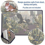 Jigsaw Puzzle Board with Puzzle Dustproof Cover Up to 1000 Pieces(Gray)