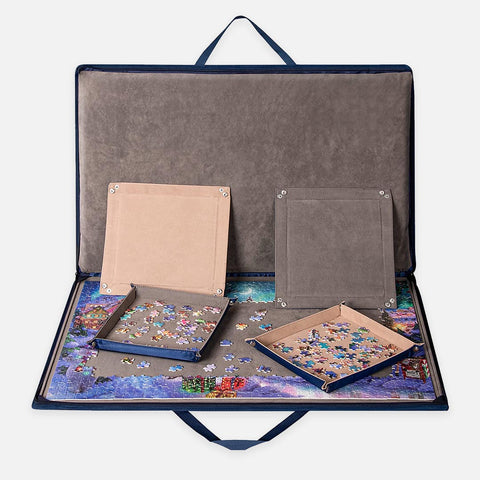  Puzzle Mat Roll Up Puzzles Board for Jigsaw Up to 2000, 1500,  1000, 500 Pieces Large Portable Table Saver Mats Puzzle Keeper Cover with  Sorter Trays Storage Bag Kit Holder Organizer