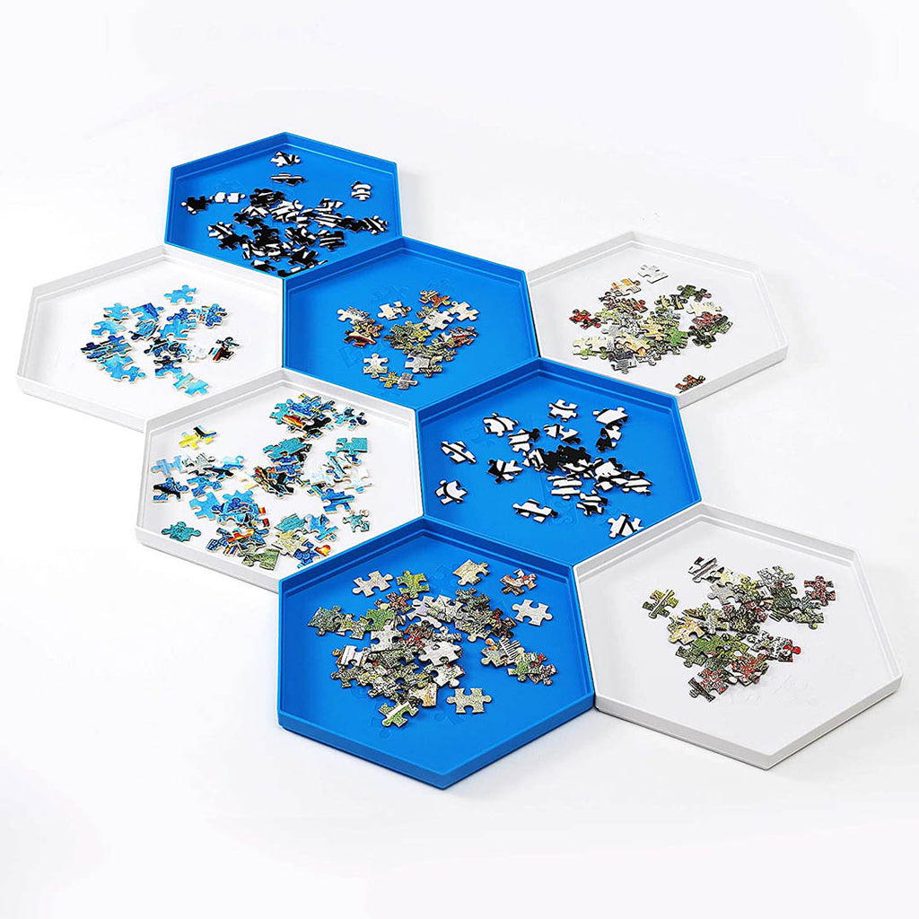 Stackable Jigsaw Puzzle Sorting Trays - Sort by Patterns, Shapes, and Colors