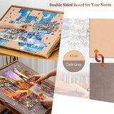 Adjustable Jigsaw Puzzle Board with Clear Cover for Puzzles Up to 1000 Pieces