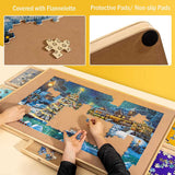 Handleless Design! Portable  Jigsaw Puzzle Table with 6 Colorful Drawers & Transparent Cover for 1500 Pieces Puzzle