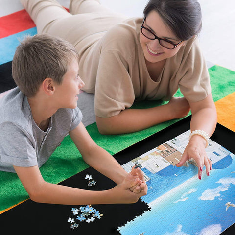 Becko Puzzle Mat Roll Up Puzzle Mats for Jigsaw Puzzles Puzzle Roll Up Mat  Puzzle Board Puzzle Keeper Puzzle Storage with Drawstring Storage Bag for