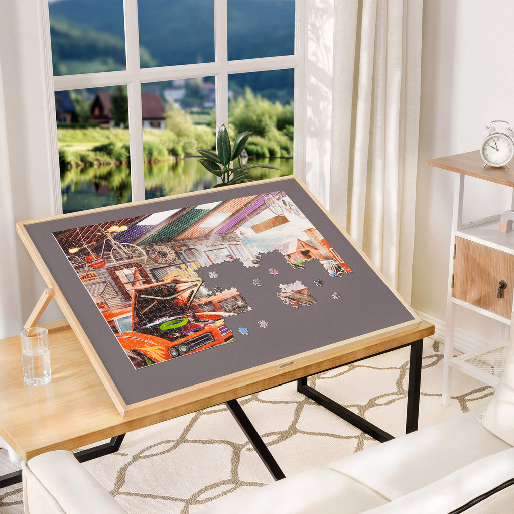Wooden Jigsaw Puzzle Board Table for 1500 Pieces with Drawers and Cover,  Adjustable Puzzle Easel with Handle, Portable Tilting Puzzle Plateau for  Adul for Sale in East Point, GA - OfferUp