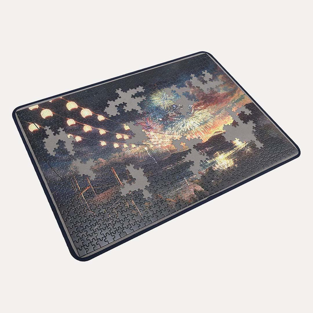 Jigsaw Puzzle Board Portable Puzzle Mat Up to 1000 Pieces (Dark Gray) - jigsawdepot