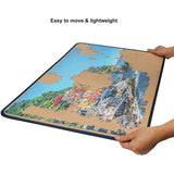 Jigsaw Puzzle Board with Covers Portable Up to 1000 Pieces (Blue/Khaki) - jigsawdepot