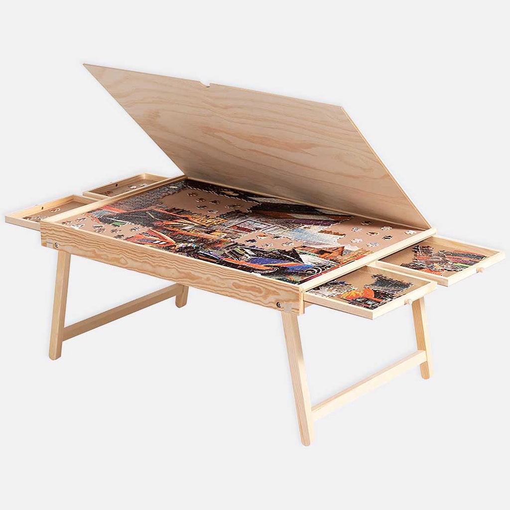 YISHAN Lazy Susan Lazy Susan - Tavola rotante per puzzle con cassetti e copertura, 1000 pezzi, in legno, per adulti, con rivestimento in velluto e cassetti colorati YISHAN Lazy Susan Lazy Susan - Tavola rotante per puzzle con cassetti e copertura, 1000 pezzi, in legno, per adulti, con rivestimento in velluto e cassetti colorati
