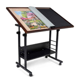Jigsaw Puzzle Table with Cover for Up to 1500 Pieces, Enclosed with 4 Wheels