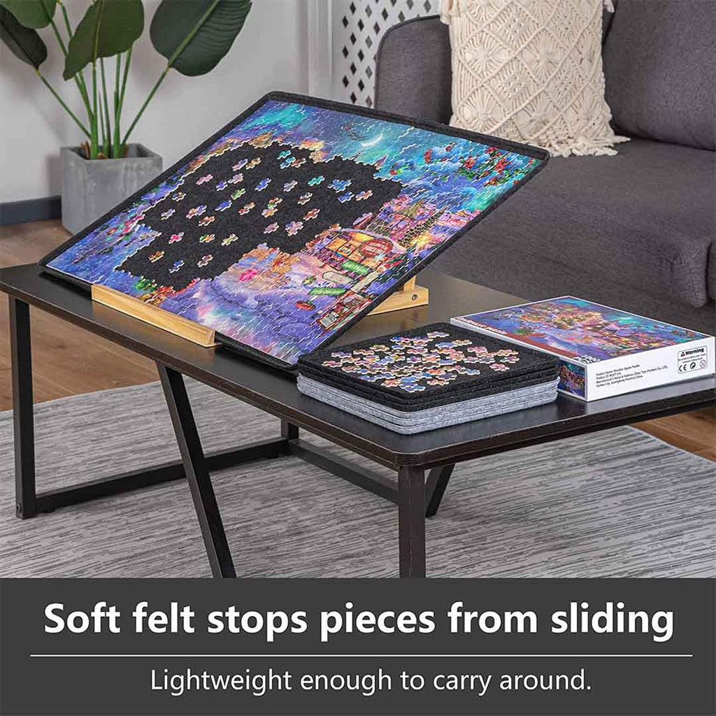 Portable Felt Puzzle Storage with 6 Sorting Trays for Up to 1000