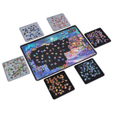 Portable Felt Puzzle Storage  with 6 Sorting Trays for Up to 1000 Pieces - Black