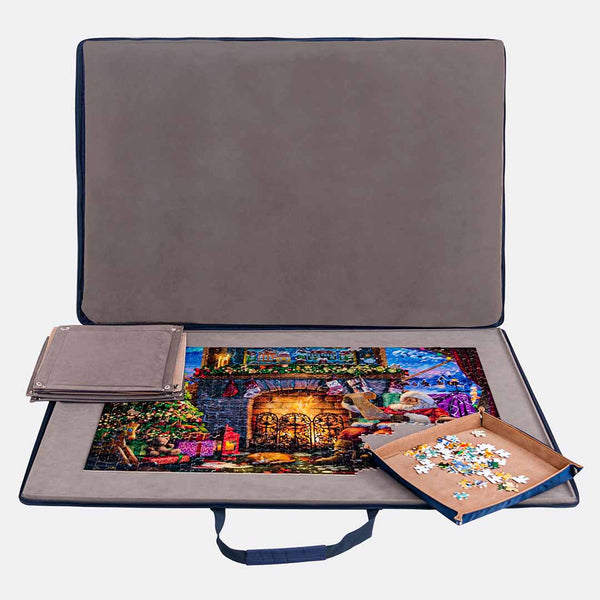 Portable jigsaw puzzle board with six sorting trays 1500 pieces oxford cloth lavievert