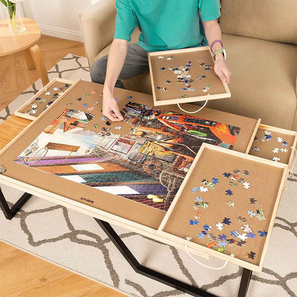 Bits and Pieces Jumbo Size Puzzle Tray-Smooth Wood Fiberboard Working  Surface Four Sliding Drawers F - Matthews Auctioneers