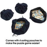 Roll-up Mat with 4 Sorting Pouches up to 1,500 Puzzle Pieces - jigsawdepot