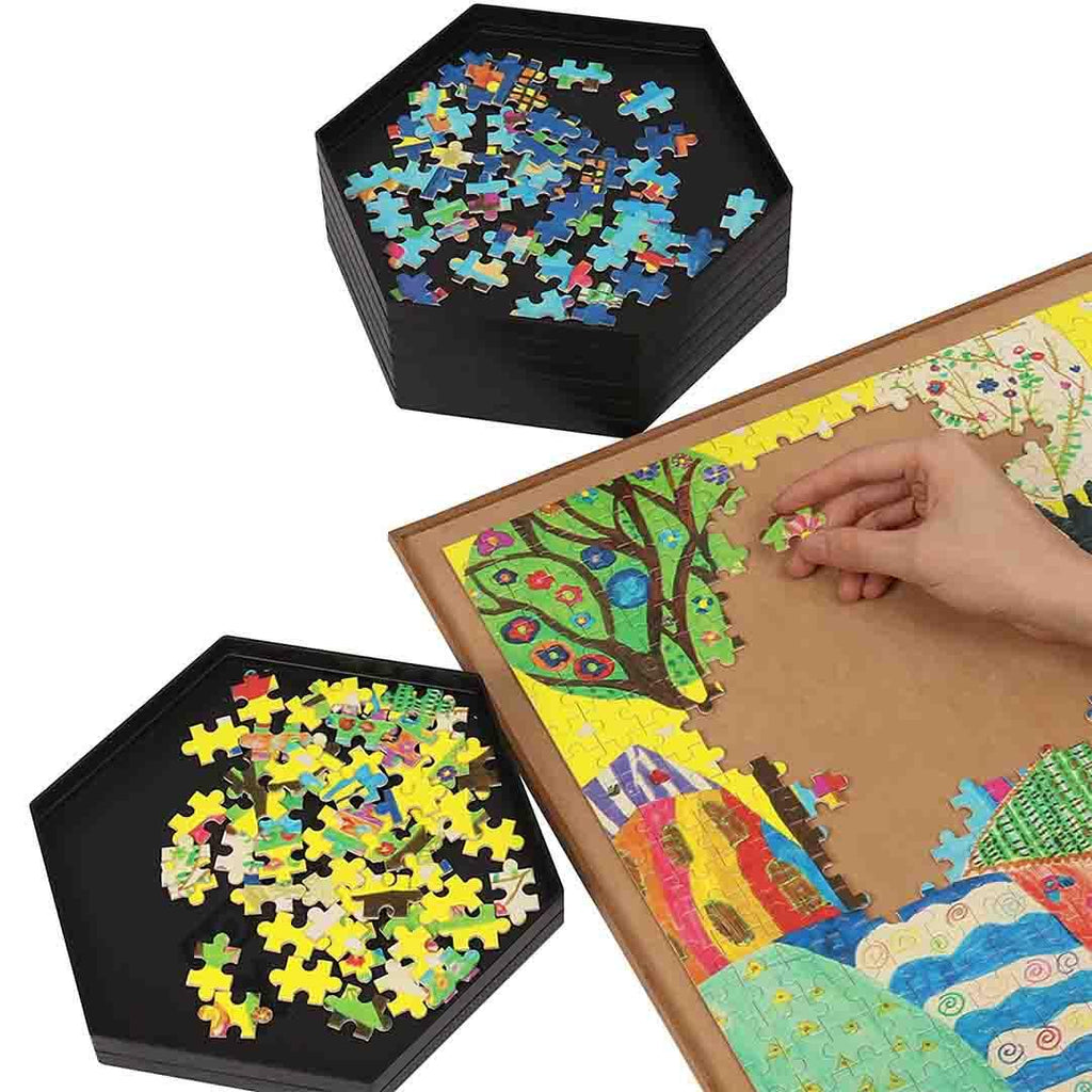 Stackable Puzzle Sorting TraysUp to 1500 Pieces, 8 Hexagonal Tray ...