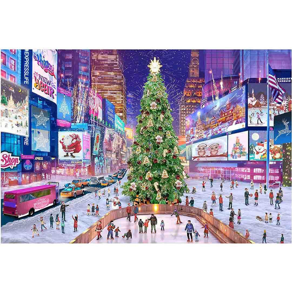 Times Square in Christmas 1000 Piece Wooden Puzzle - jigsawdepot